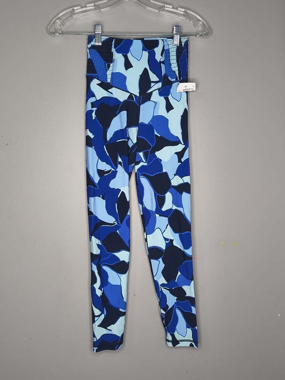 Offline By Aerie Real Me Blue Block High Rise Smocked 7/8 Leggings Size Small